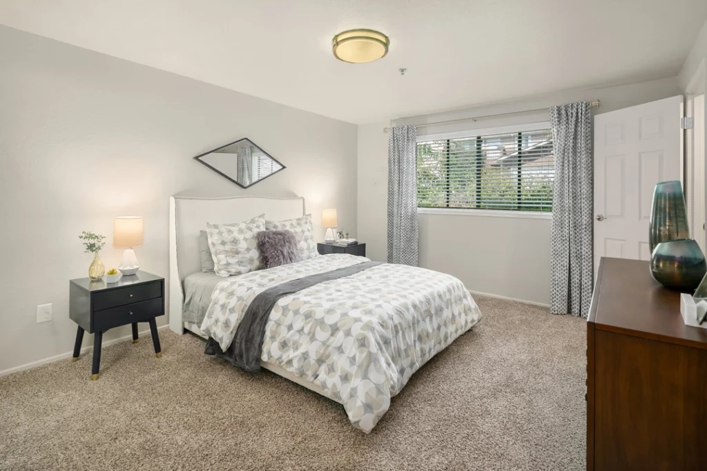 Bedroom with large window