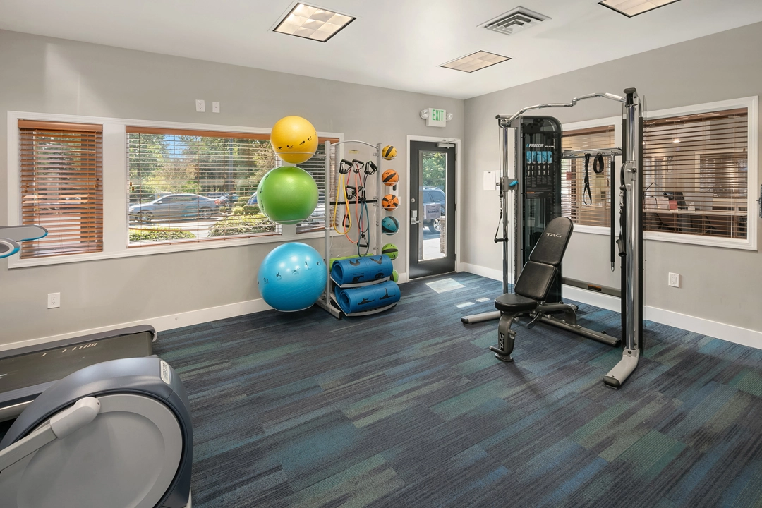 Fitness center with strength training equipment